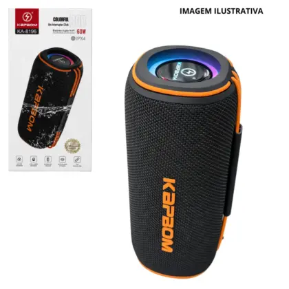 8196 Caixa De Som Bt Rgb A Prova Dágua 60W Ka-8196