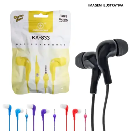 Fone Com Microfone Simples F-060 KA-833 KA-733
