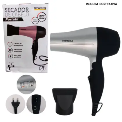 Secador De Cabelo Portatil Branco 1200W Bivolt Ar0881