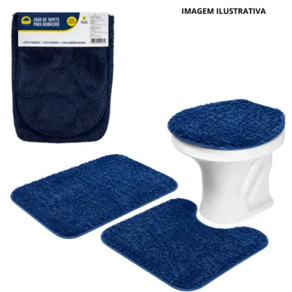 Tapete Banheiro Poliester 3 Pçs Lt-23199