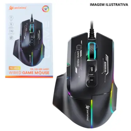 Mouse Gamer C/ Fio 6.400Dpi Rgb Pei-Me06