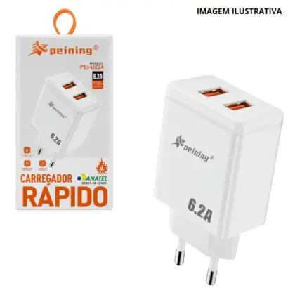 Fonte 2 Usb 6.2A Pei-U234