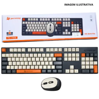 Kit Teclado E Mouse S/ Fio Peining Pei-Fr08