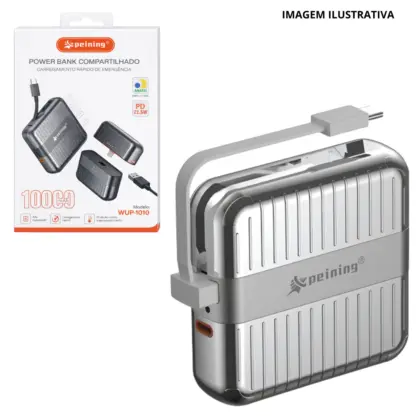 Power Bank 10.000Mah 2 Em 1 Peining Wup-1010