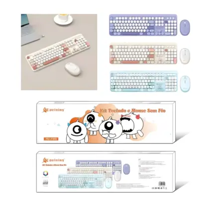 Kit Teclado E Mouse S/Fio Color Peining Pei-Fr10