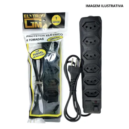 Protetor Eletrico 6 Tomadas 85Cm