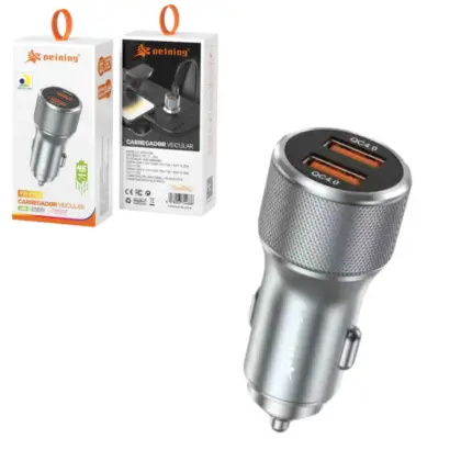Fonte Veicular Turbo 2 Usb 45W Pei-F120