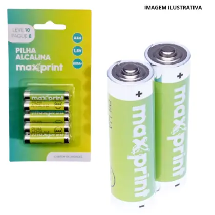 Pilha Alcalina Aaa 1.5V C/10 Pilhas Maxprint 75000035