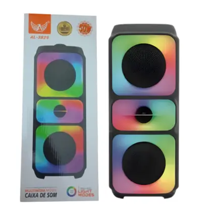 Caixa De Som Bt 50W C/ Led Rgb Al-3829