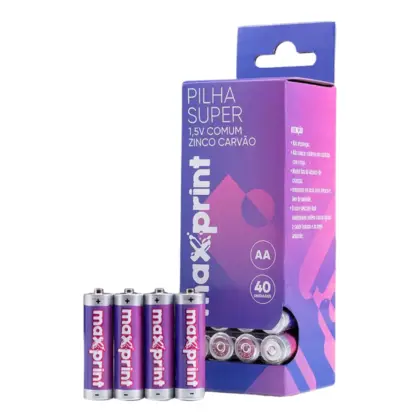 Caixa C/40 Pilhas Aa Comum 1,5V Maxprint 75000041