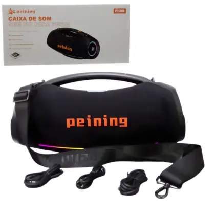 Caixa De Som Led Rgb 200W Pei-S118