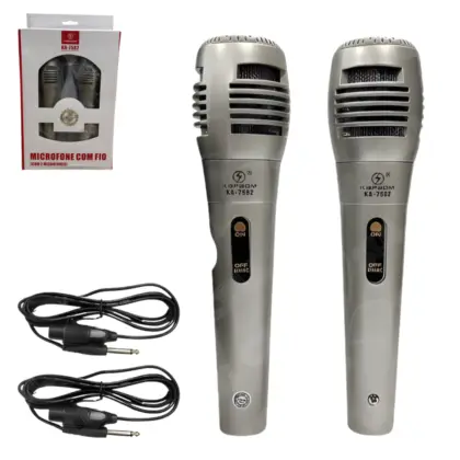 Microfone Duplo Com Fio 2.5M Ka-7582