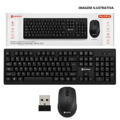 Kit Mouse E Teclado S/Fio Peining Pei-Fr12