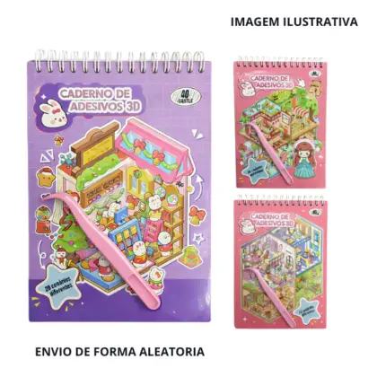 Caderno De Adesivos 3D Xc-Qd-20