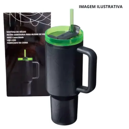 Copo Térmico Virginia 1200Ml Preto Aranha