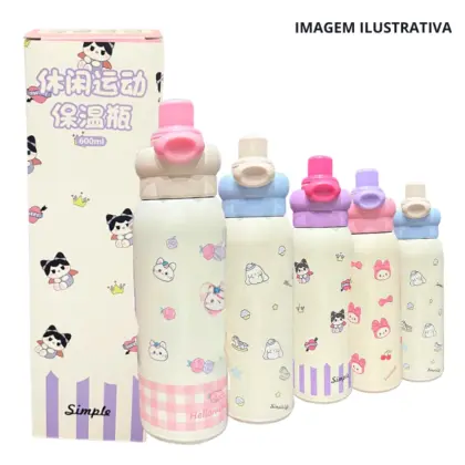 Garrafa Termica 600Ml Figuras Bm-P1972