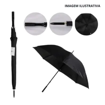 Is0019D Guarda Chuva Premium Preto 8 Varetas