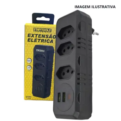 Extensao Eletrica 3Tomadas + 3 Usb Ar1019