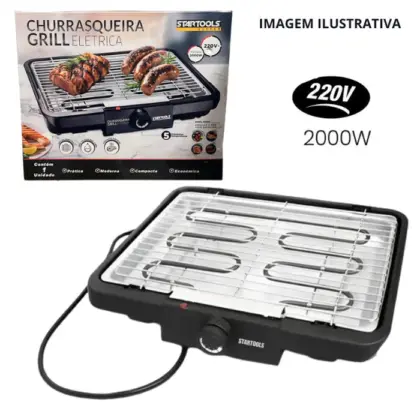 Churrasqueira Grill Eletrico Quadrada 2000W 220V Ar1000