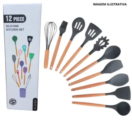 Kit De Colher De Silicone C/ 12 Pç Ffj-037 Oh-108 Dj-12