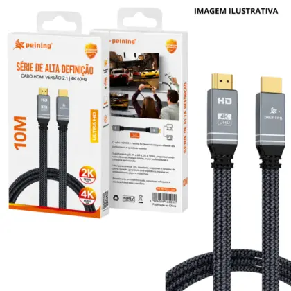 Cabo Hdmi 10M Malha Pei-Hdj01-10M