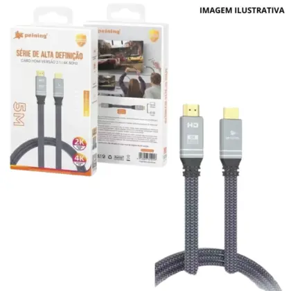 Cabo Hdmi 5M Malha Pei-Hdj01-5M