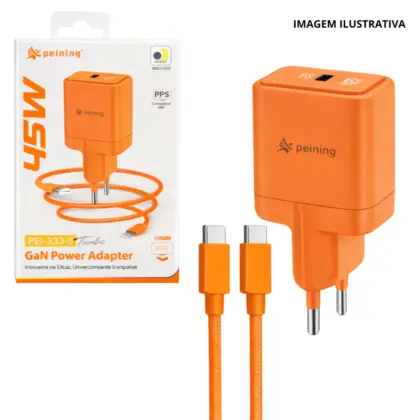 Carregador Gan 45W USB-C TPC/TPC PEI-333-5