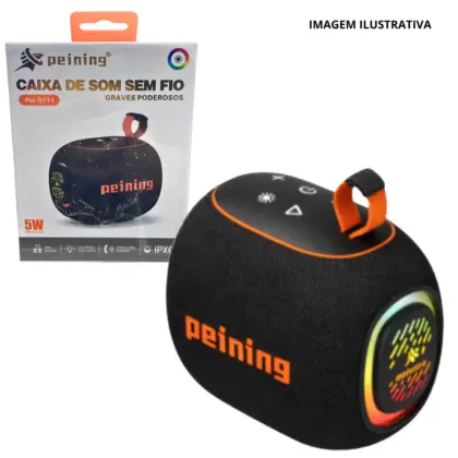 Caixa De Som 5W Luz RGB PEI-S111