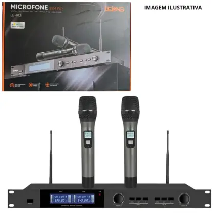 Kit 2 microfones Multifrequencia S/Fio LE-913