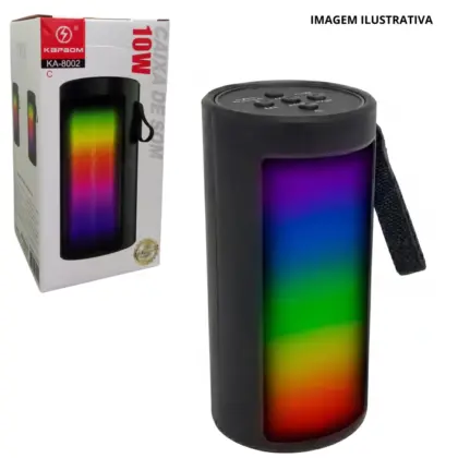 Caixa De Som Kapbom 10W RGB KA-8002 C