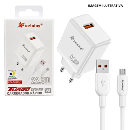 Carregador Usb 22.5w V8 PEI-QC103-1
