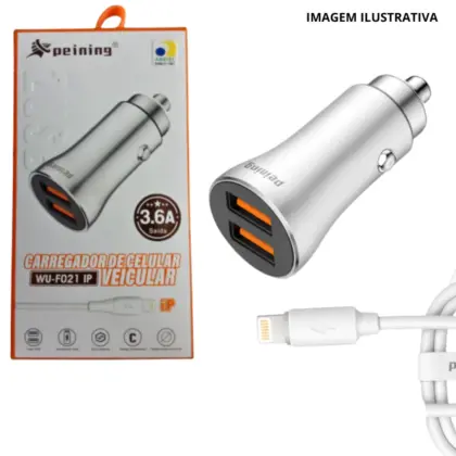 Carregador Veicular Ios Wu-F021 Ip