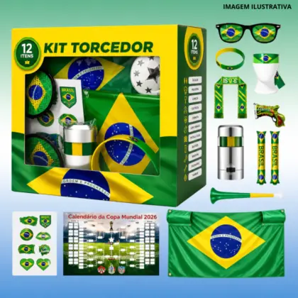 Kit Torcedor Brasil 12pçs Copa 2026 BR888