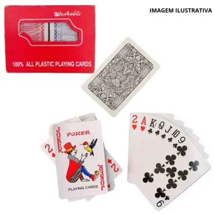 Baralho Plástico 6177 Resistente para Jogos de Cartas