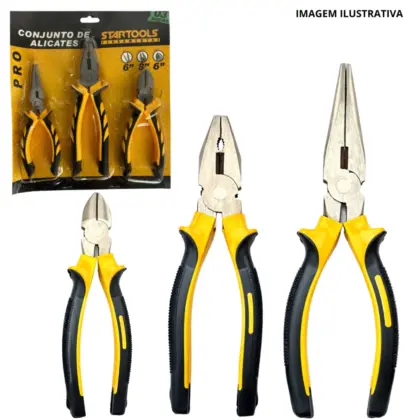 Conjunto De Alicates C/3Pcs 6" 8" 6" Ar0403 Sr0403