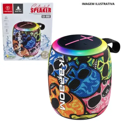 Caixa de Som Bluetooth Kapbom KA-8193 Colorful 7W RGB