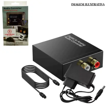 Conversor De Audio Digital + Cabo Optico C/ Entrada Para Fone Ka-Sz116