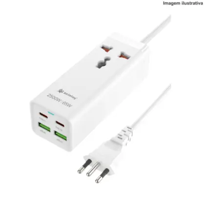 Extensão Multifuncional 2 Usb-C + 2 Usb-A 1 Tomada Pei-St01