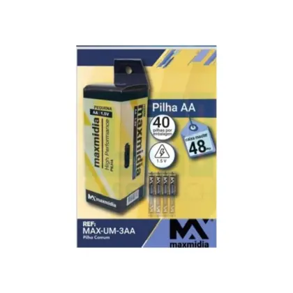 Tubo C/ 40 Pilhas Aa Max-Um-3Aa Maxmidia
