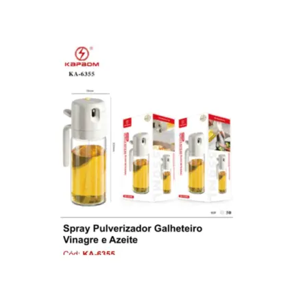 Spray Borrifador Azeite Vinagre Vidro 550Ml Ka-6355