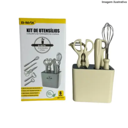 Kit C/ 6 Utensílios Cozinha Silicone C/ Expositor Bm-F1072
