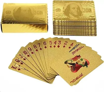 Baralho Dourado Jogo Brilhante Folheado Yiyou-65