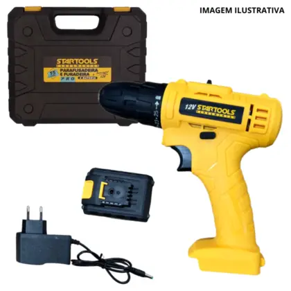 Parafusadeira E Furadeira 15 Pçs Recarregavel Ar0738 Sr0738
