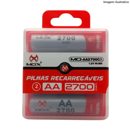 Kit 2 Pilhas Recarregáveis Aa Mo-Aa2700C2 Mox