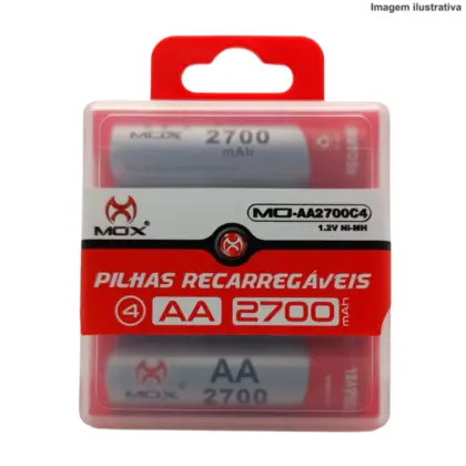 Kit 4 Pilhas Recarregáveis Aa Mo-Aa2700C4 Mox