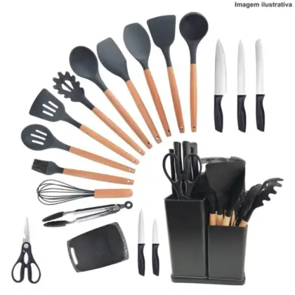Kit De Colher Silicone C/ Faqueiro Jg-23