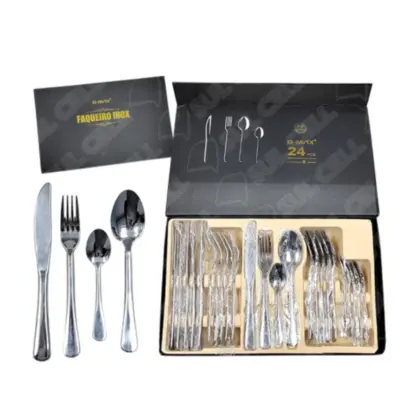 Kit Faqueiro Inox 24 Pçs Bm-F1076