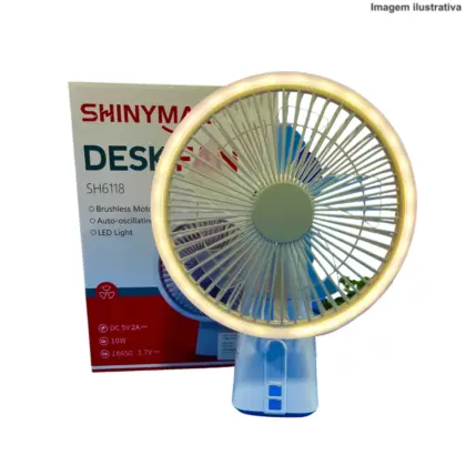 Ventilador Portátil Led Desk Fan Sh6118 Shinymax