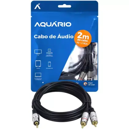Cabo De Áudio P2 Estéreo C/ Saída 2X Rca 2 Metros Cbo-402