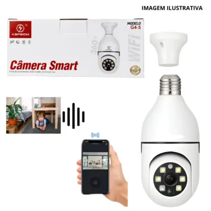 Câmera De Segurança Ip Wifi Lâmpada G4-5